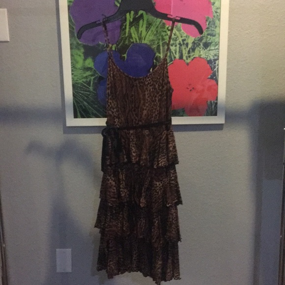 Betsey Johnson Dresses & Skirts - Betsey Johnson Leopard Ruffle Dress
